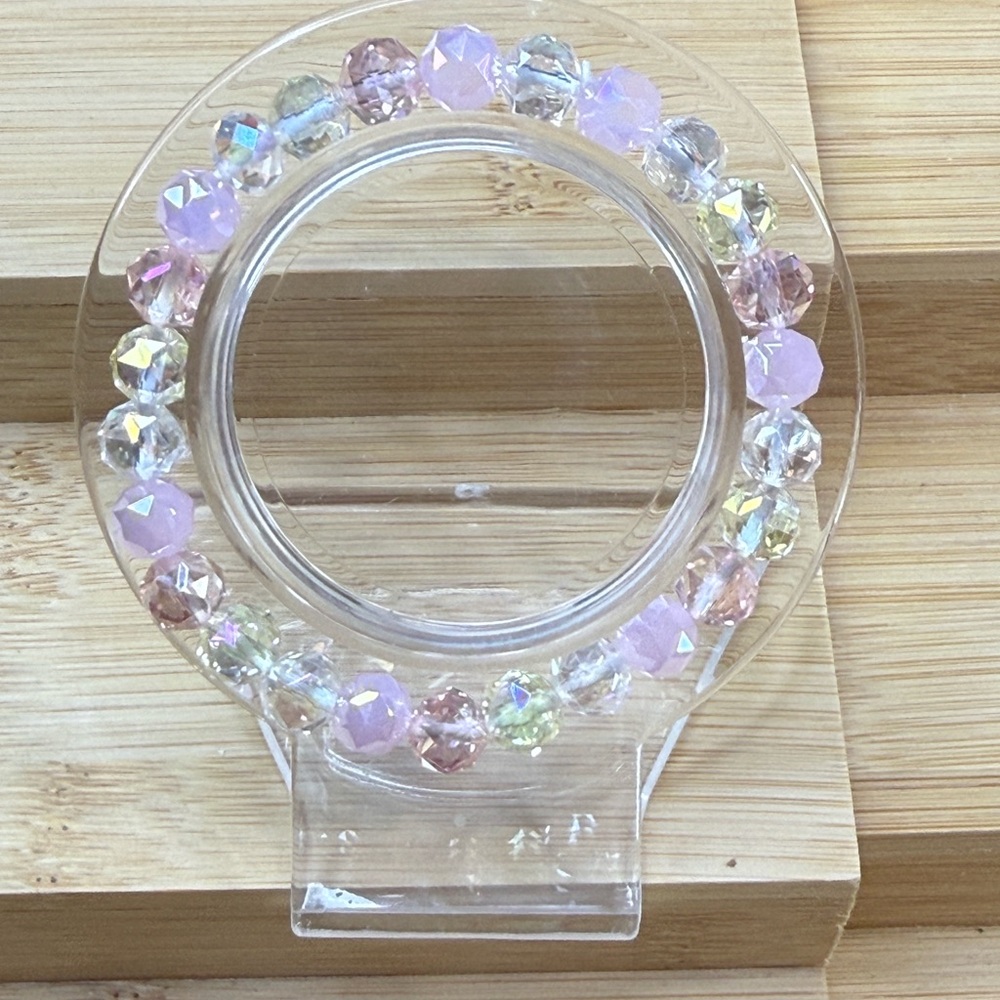 Pink & Iridescent Stretch Bracelet